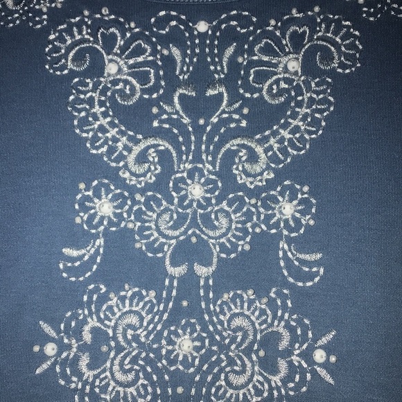 NWT Alfred Dunner Beaded & Embroidered Top Size PM - Picture 6 of 7